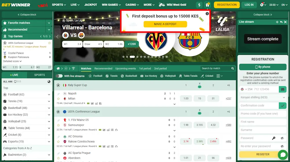 Betwinner Sportsbook And Casino Screenshot